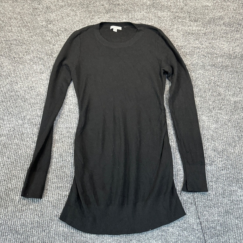 Liz Lange Maternity Knit Sweater Medium Black Long Sleeve Ribbed Trim